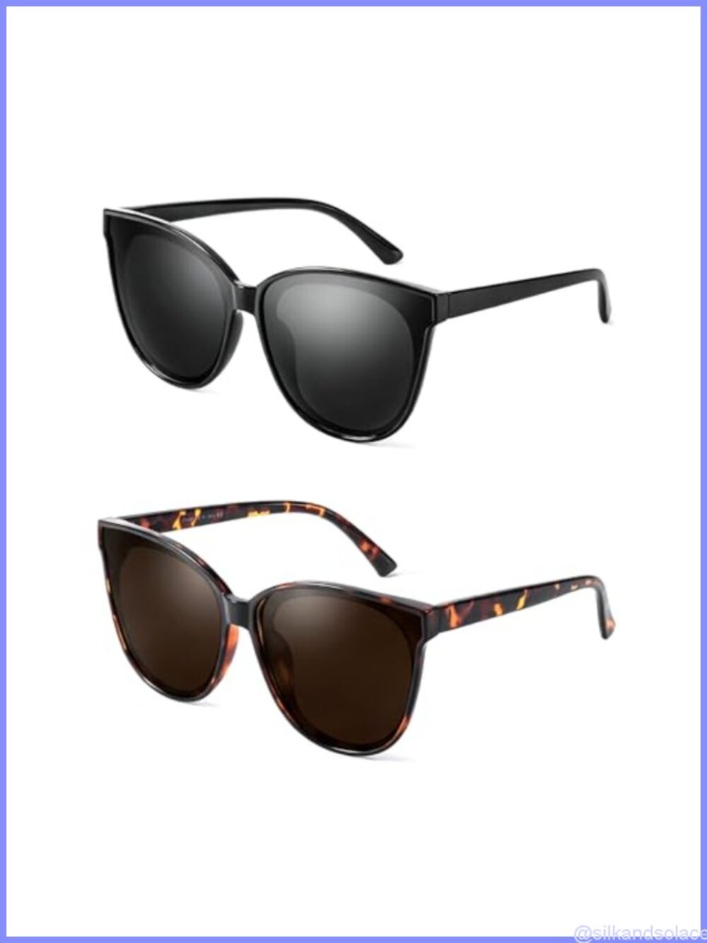 Oversized Cat Eye Polarized Sunglasses with UV400 Protection